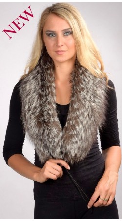 Silver Fox Fur Scarf - Fur on both sides